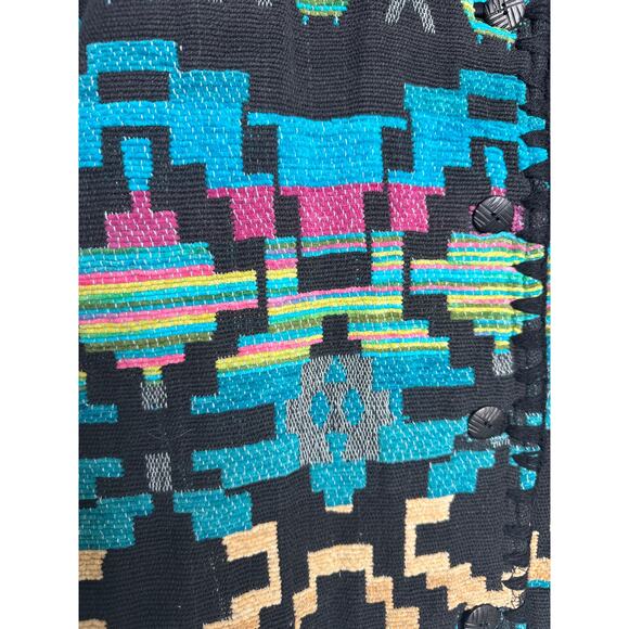 Vintage Jennifer & Grace Southwestern Aztec Woven Cotton Jacket Size Medium - Picture 8 of 16